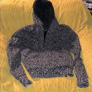 CUTE DC SKATE ZIPUP FUR LINED HOODIE SIZE MEDIUM